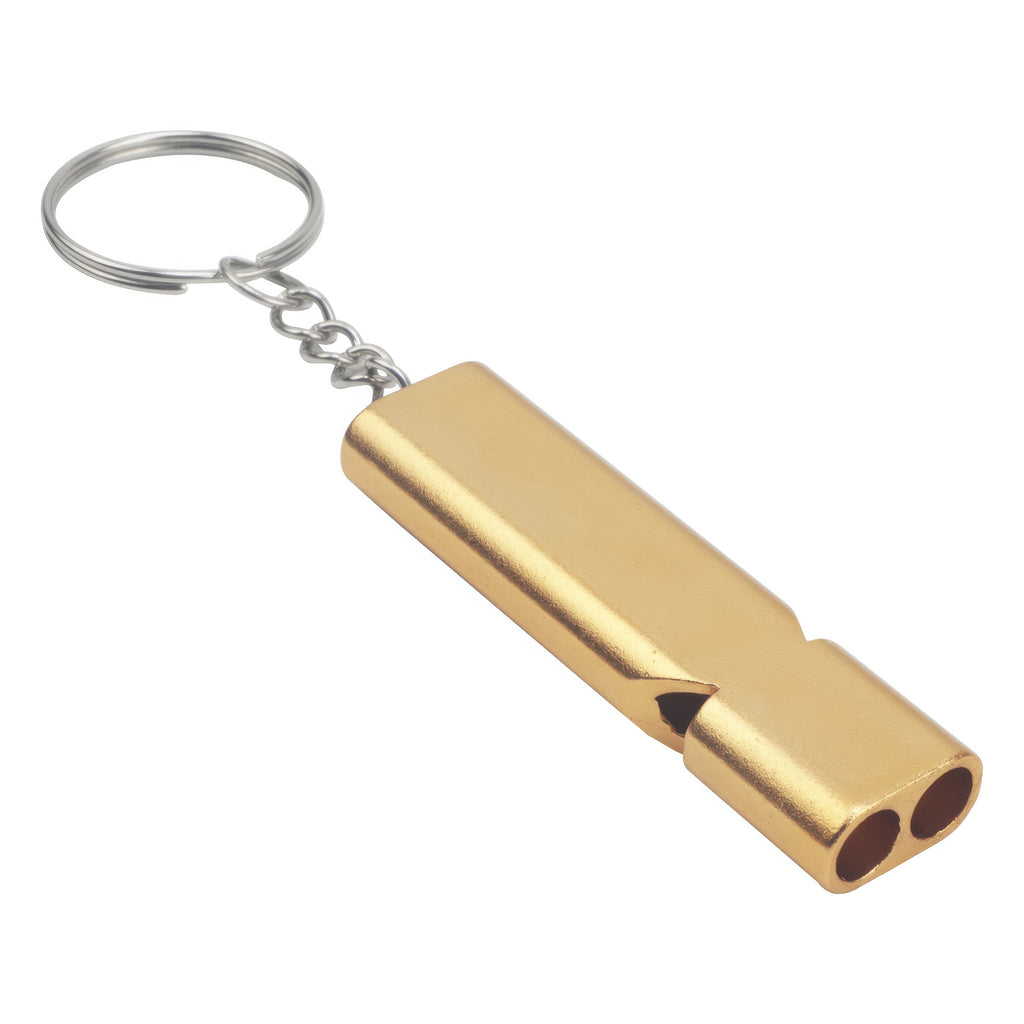 1 Gold Survival Whistle Keychain, Dual Tube Outdoor Survival and Rescue Whistle, Suitable for Outdoor Camping and Hiking