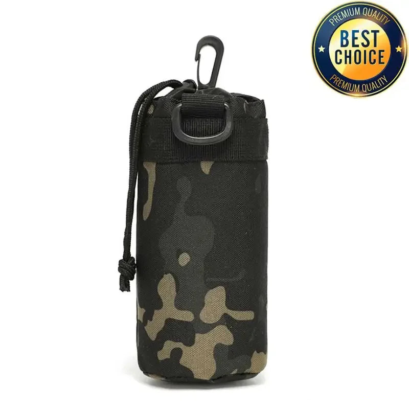 Hunting Water Bottle Pouch Outdoor Molle Kettle Pouch Holder Camping Hiking Cycling Bottle Bag Drawstring Multifunction Bottle