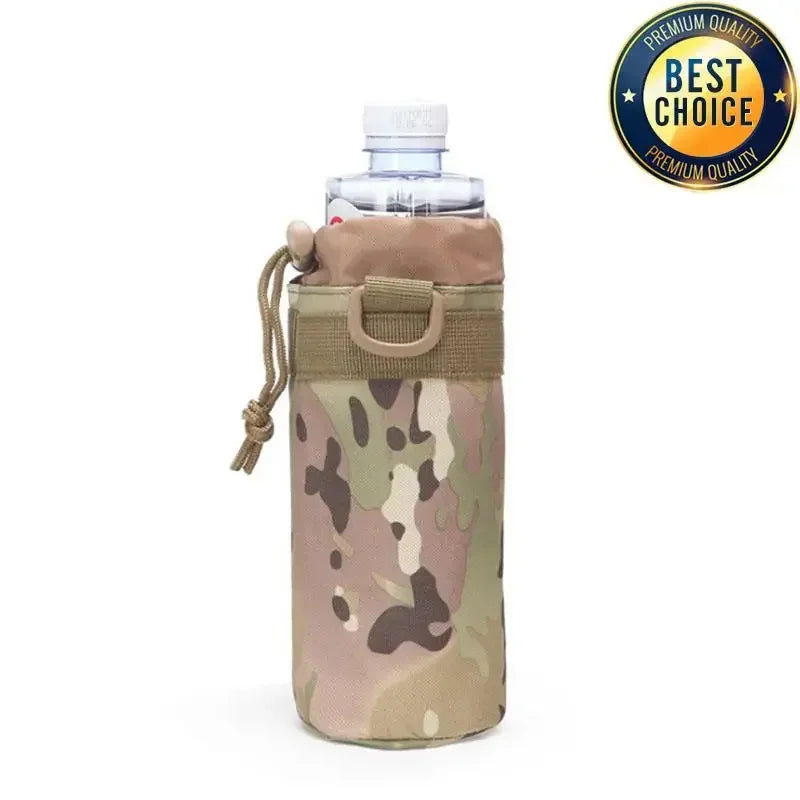 Hunting Water Bottle Pouch Outdoor Molle Kettle Pouch Holder Camping Hiking Cycling Bottle Bag Drawstring Multifunction Bottle
