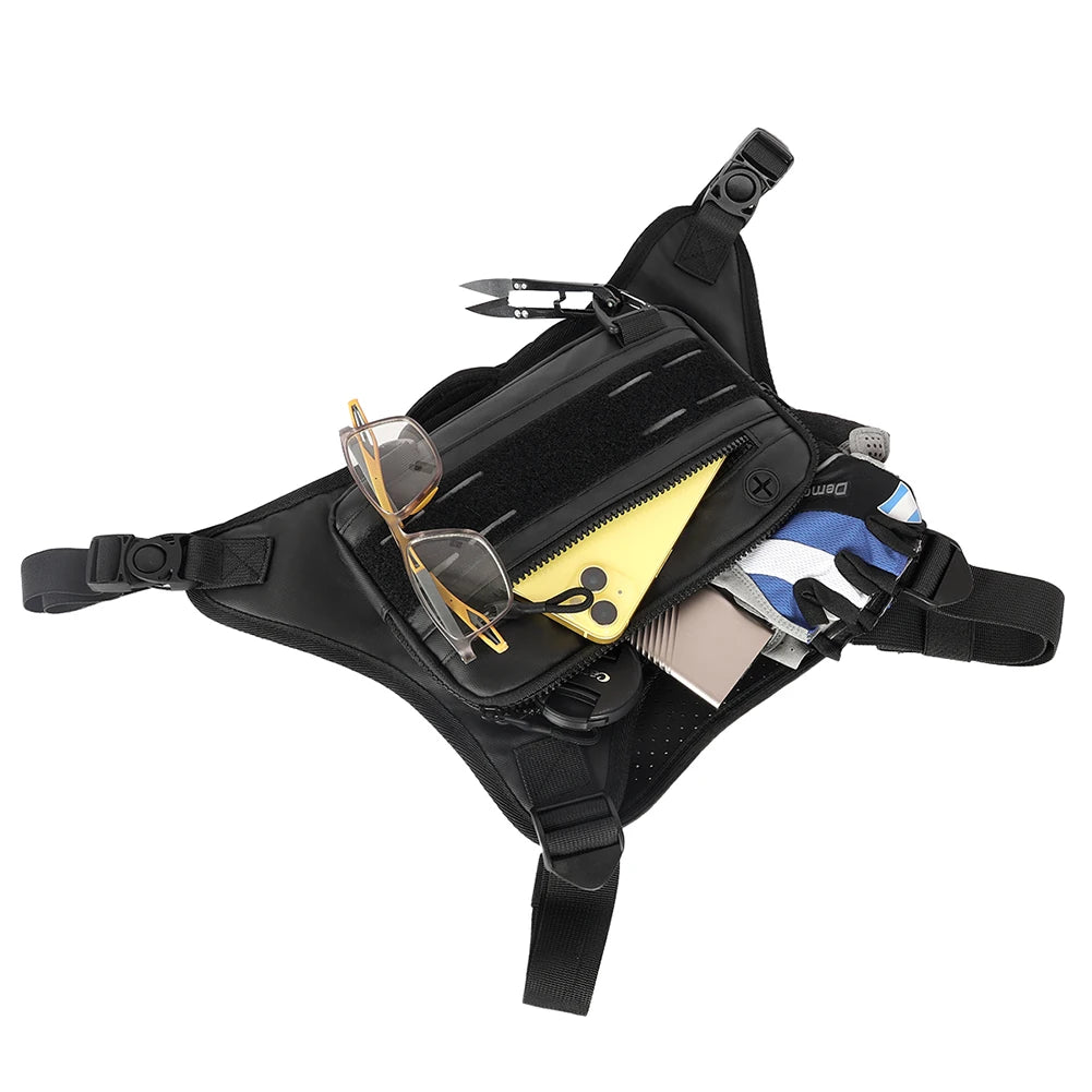Sports Chest Bag Lightweight Front Chest Pack Running Vest Bag Hip Hop Unisex Streetwear Bag Waist Pack With Extra Storage