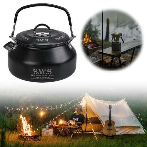 0.8L Portable Hiking Kettle 304 Stainless Steel Ultralight Coffee Kettle Lightweight Coffee Pot for Outdoor Travel Camping