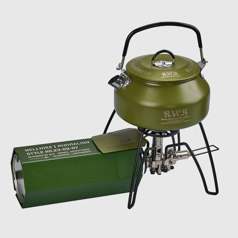 0.8L Portable Hiking Kettle 304 Stainless Steel Ultralight Coffee Kettle Lightweight Coffee Pot for Outdoor Travel Camping