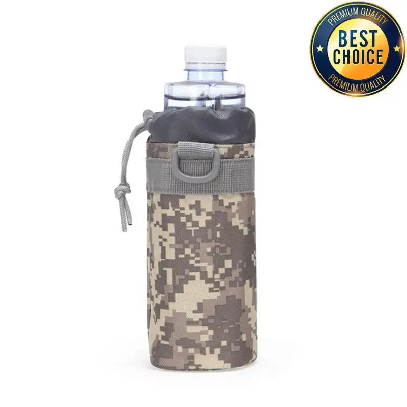 Hunting Water Bottle Pouch Outdoor Molle Kettle Pouch Holder Camping Hiking Cycling Bottle Bag Drawstring Multifunction Bottle